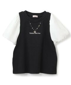 mezzo piano junior / メゾピアノジュニア Tシャツ | 【人気商品再入荷】【直営店で取り扱い無し】ボリューム袖ネックレスTシャツ