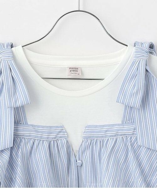 mezzo piano junior / メゾピアノジュニア シャツ・ブラウス | 【人気商品再入荷】【直営店で取り扱い無し】ショルダーリボンレイヤード長袖シャツ | 詳細2