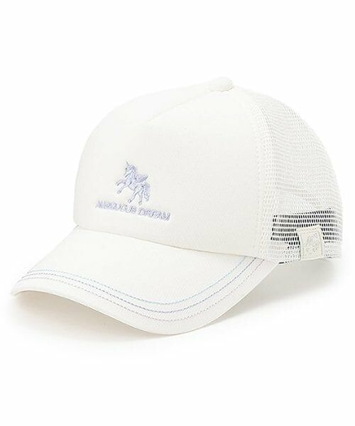 mezzo piano junior / メゾピアノジュニア キャップ | 【人気商品再入荷】【直営店で取り扱い無し】ユニコーン刺しゅうキャップ（アイボリー）