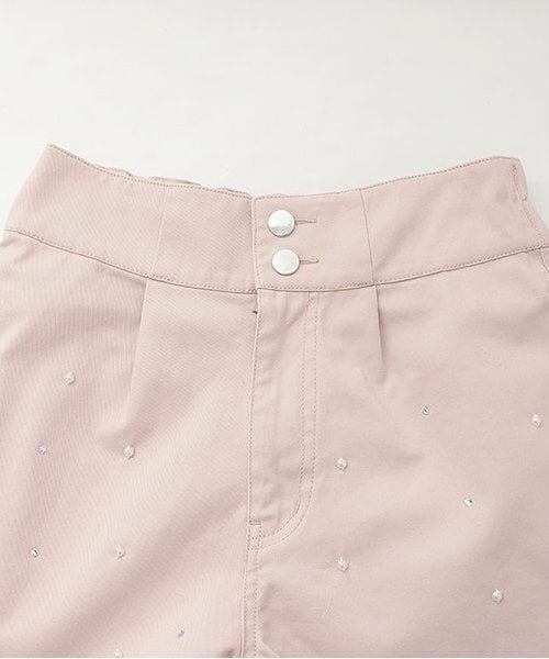 mezzo piano junior / メゾピアノジュニア ショート・ハーフ・半端丈パンツ | 【人気商品再入荷】【直営店で取り扱い無し】パール&ラインストーンつきハイウエストショートパンツ | 詳細2