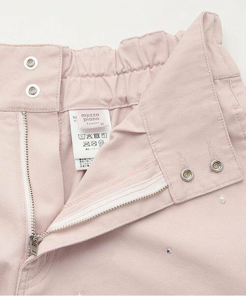 mezzo piano junior / メゾピアノジュニア ショート・ハーフ・半端丈パンツ | 【人気商品再入荷】【直営店で取り扱い無し】パール&ラインストーンつきハイウエストショートパンツ | 詳細4