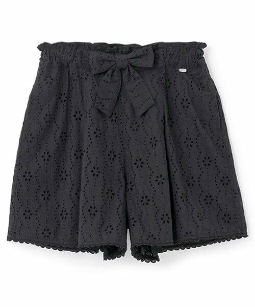 mezzo piano junior / メゾピアノジュニア ショート・ハーフ・半端丈パンツ | 【人気商品再入荷】【直営店で取り扱い無し】オリジナルレースキュロット(黒)
