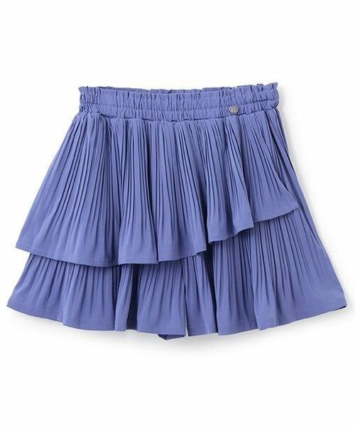 mezzo piano junior / メゾピアノジュニア ショート・ハーフ・半端丈パンツ | 【人気商品再入荷】【直営店で取り扱い無し】ランダムプリーツキュロット（ブルー）