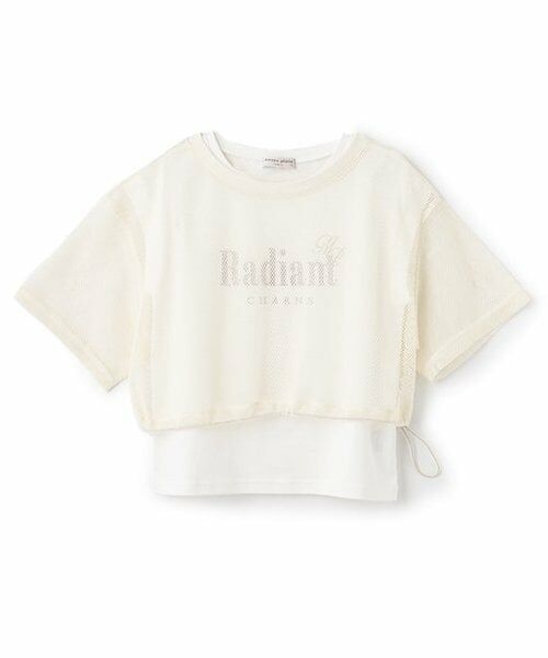 mezzo piano junior / メゾピアノジュニア Tシャツ | 【人気商品再入荷】【直営店で取り扱い無し】メッシュTシャツ＆Tシャツセット（アイボリー）