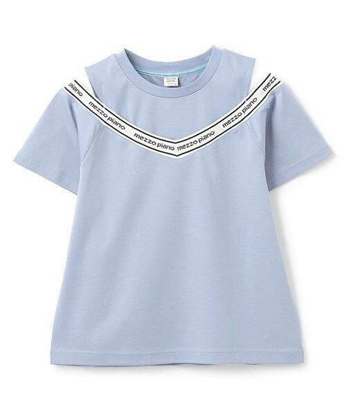 mezzo piano junior / メゾピアノジュニア Tシャツ | 【人気商品再入荷】【直営店で取り扱い無し】肩あきリブTシャツ（ブルー）
