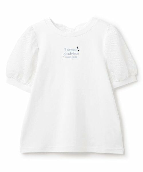mezzo piano junior / メゾピアノジュニア Tシャツ | 【人気商品再入荷】【直営店で取り扱い無し】シアーボリューム袖Tシャツ（オフ ホワイト）