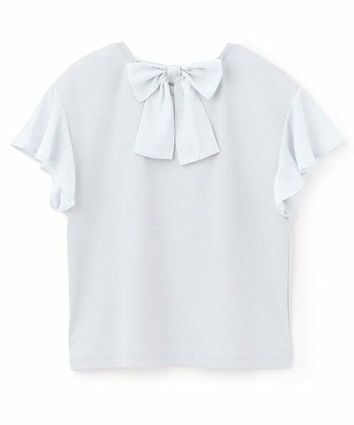 mezzo piano junior / メゾピアノジュニア Tシャツ | 【人気商品再入荷】【直営店で取り扱い無し】フレア袖後ろリボン半袖Tシャツ | 詳細1