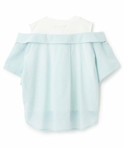 mezzo piano junior / メゾピアノジュニア Tシャツ | 【人気商品再入荷】【直営店で取り扱い無し】シアーストライプ ドッキングシャツ | 詳細1