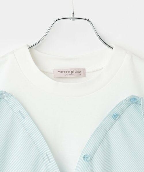 mezzo piano junior / メゾピアノジュニア Tシャツ | 【人気商品再入荷】【直営店で取り扱い無し】シアーストライプ ドッキングシャツ | 詳細2