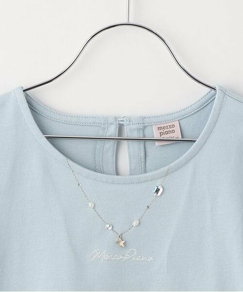 mezzo piano junior / メゾピアノジュニア Tシャツ | 【人気商品再入荷】【直営店で取り扱い無し】チェックぽわん袖ネックレスTシャツ | 詳細2