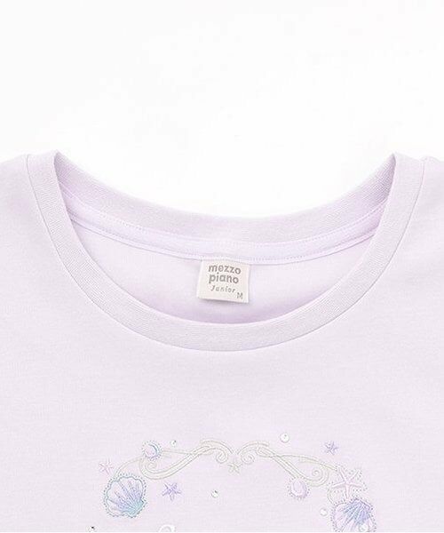 mezzo piano junior / メゾピアノジュニア Tシャツ | 【人気商品再入荷】【直営店で取り扱い無し】シェル刺しゅうフレアスリーブTシャツ | 詳細2