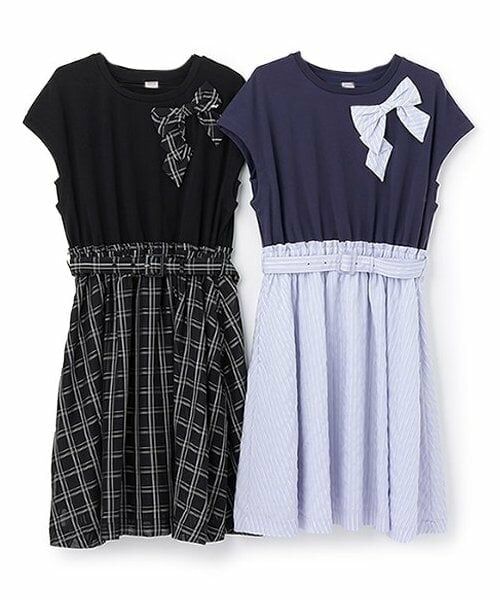 mezzo piano junior / メゾピアノジュニア ミニ丈・ひざ丈ワンピース | 【人気商品再入荷】【直営店で取り扱い無し】リボンドッキングワンピース | 詳細12