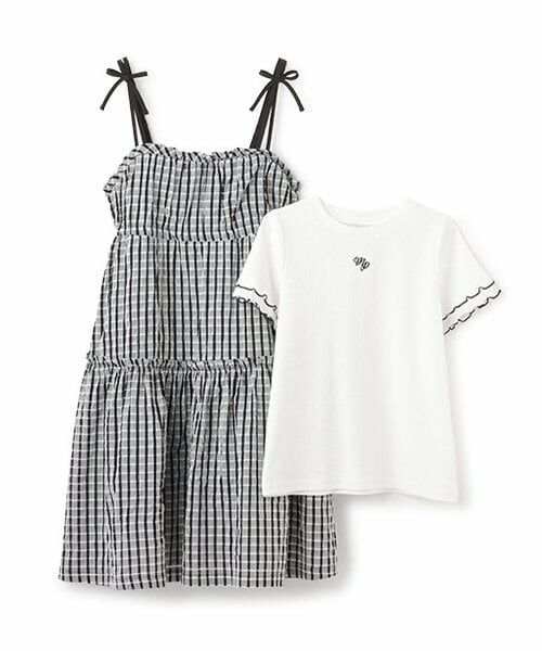 mezzo piano junior / メゾピアノジュニア ミニ丈・ひざ丈ワンピース | 【人気商品再入荷】【直営店で取り扱い無し】キャミワンピース＆メローTシャツセット | 詳細2