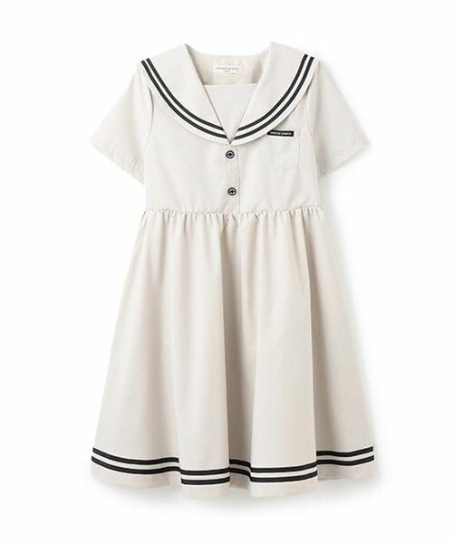 mezzo piano junior / メゾピアノジュニア ミニ丈・ひざ丈ワンピース | 【人気商品再入荷】【直営店で取り扱い無し】セーラーワンピース（ベージュ）