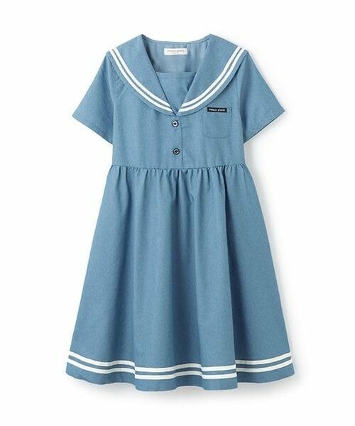 mezzo piano junior / メゾピアノジュニア ミニ丈・ひざ丈ワンピース | 【人気商品再入荷】【直営店で取り扱い無し】セーラーワンピース（ブルー）