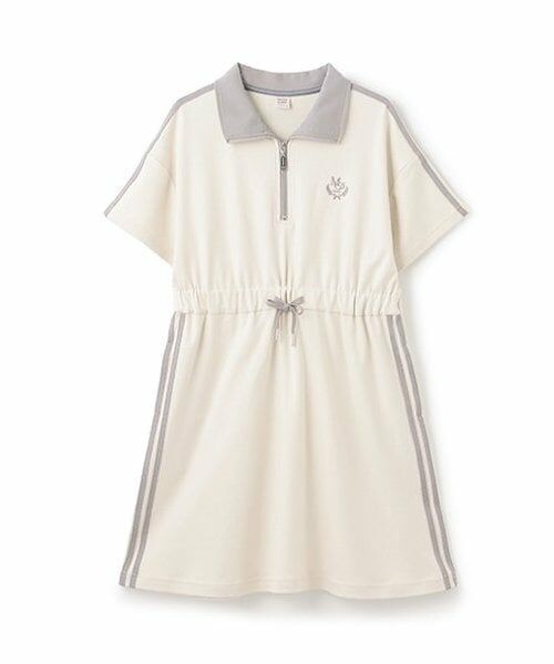 mezzo piano junior / メゾピアノジュニア ミニ丈・ひざ丈ワンピース | 【人気商品再入荷】【直営店で取り扱い無し】サイドラインワンピース（アイボリー）