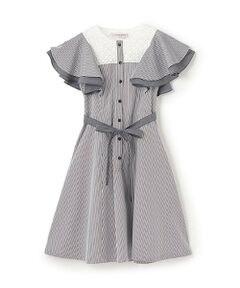 mezzo piano junior / メゾピアノジュニア ミニ丈・ひざ丈ワンピース | 【人気商品再入荷】【直営店で取り扱い無し】ラッフル袖コンビネーションワンピース