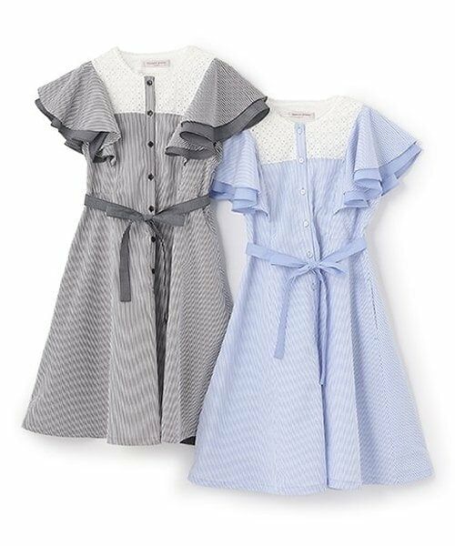 mezzo piano junior / メゾピアノジュニア ミニ丈・ひざ丈ワンピース | 【人気商品再入荷】【直営店で取り扱い無し】ラッフル袖コンビネーションワンピース | 詳細10