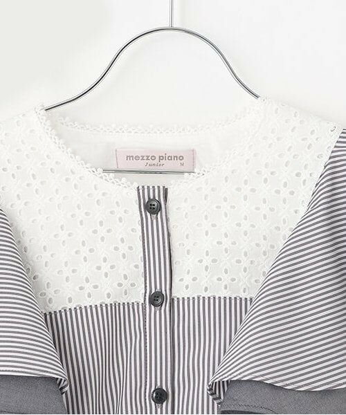 mezzo piano junior / メゾピアノジュニア ミニ丈・ひざ丈ワンピース | 【人気商品再入荷】【直営店で取り扱い無し】ラッフル袖コンビネーションワンピース | 詳細2