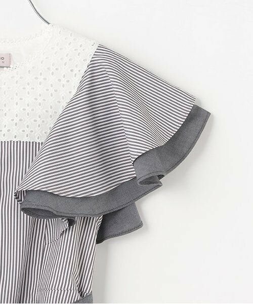 mezzo piano junior / メゾピアノジュニア ミニ丈・ひざ丈ワンピース | 【人気商品再入荷】【直営店で取り扱い無し】ラッフル袖コンビネーションワンピース | 詳細3