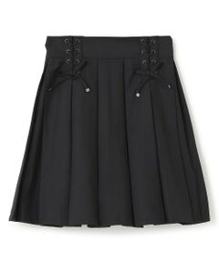 mezzo piano junior / メゾピアノジュニア ショート・ハーフ・半端丈パンツ | 【人気商品再入荷】【直営店で取り扱い無し】ボックスプリーツレースアップスカパン