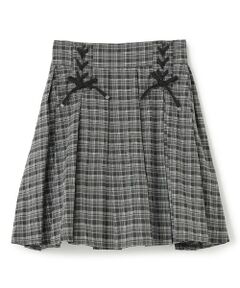 mezzo piano junior / メゾピアノジュニア ショート・ハーフ・半端丈パンツ | 【人気商品再入荷】【直営店で取り扱い無し】ボックスプリーツレースアップスカパン