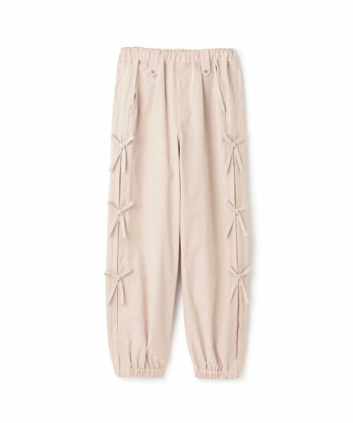 mezzo piano junior / メゾピアノジュニア その他パンツ | 【人気商品再入荷】【直営店で取り扱い無し】【吸水速乾】サイドリボンパラシュートパンツ（薄ベージュ）