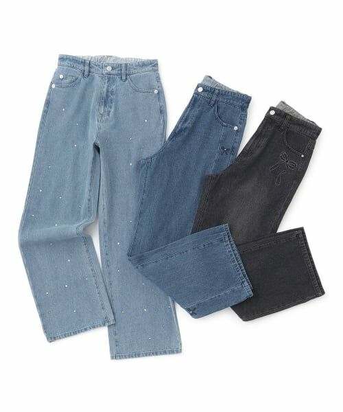 mezzo piano junior / メゾピアノジュニア その他パンツ | 【人気商品再入荷】【直営店で取り扱い無し】アソートデザイン美脚ルーズストレートデニムパンツ | 詳細11