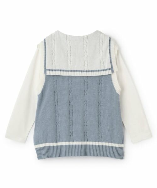 mezzo piano junior / メゾピアノジュニア Tシャツ | 【人気商品再入荷】【直営店で取り扱い無し】セーラーベスト＆長袖Tシャツセット | 詳細1