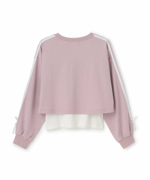 mezzo piano junior / メゾピアノジュニア Tシャツ | 【人気商品再入荷】【直営店で取り扱い無し】サイドライン&リボン長袖Tシャツ　タンクトップセット | 詳細1