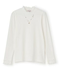 mezzo piano junior / メゾピアノジュニア Tシャツ | 【人気商品再入荷】【直営店で取り扱い無し】リボンネックレス長袖Tシャツ