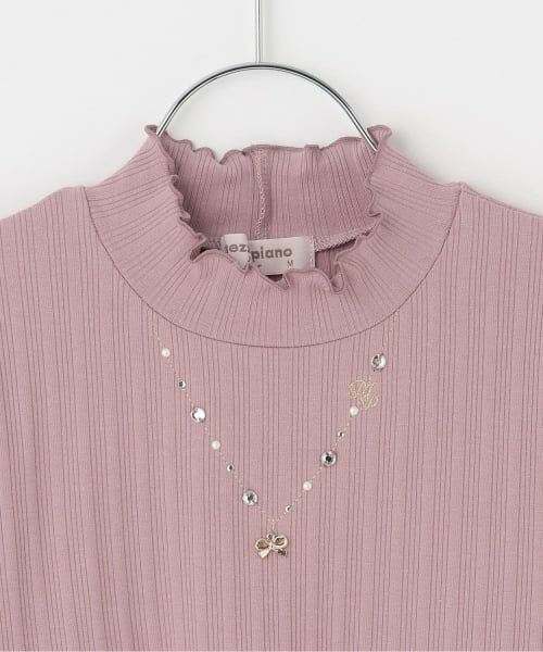 mezzo piano junior / メゾピアノジュニア Tシャツ | 【人気商品再入荷】【直営店で取り扱い無し】リボンネックレス長袖Tシャツ | 詳細2