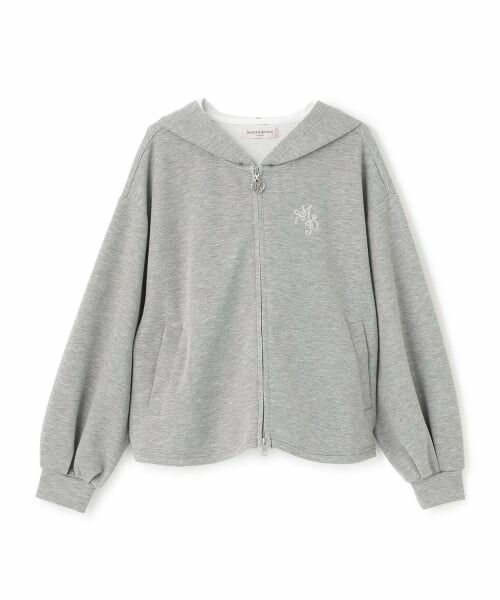 mezzo piano junior / メゾピアノジュニア パーカー | 【人気商品再入荷】【直営店で取り扱い無し】スフレタッチWジップパーカ（グレー）