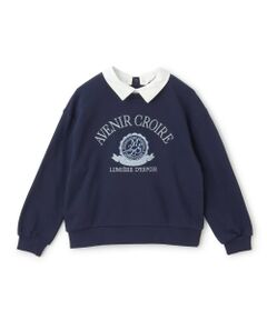 mezzo piano junior / メゾピアノジュニア スウェット | 【人気商品再入荷】【直営店で取り扱い無し】衿つきカレッジトレーナー