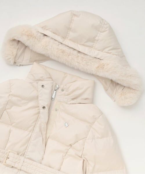 mezzo piano junior / メゾピアノジュニア その他アウター | 8143311：【はっ水】ベルトつきリボンポケットロングダウン | 詳細3