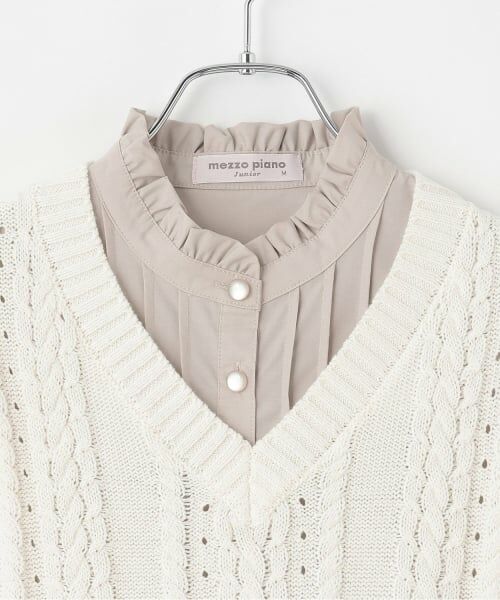mezzo piano junior / メゾピアノジュニア ミニ丈・ひざ丈ワンピース | 【人気商品再入荷】【直営店で取り扱い無し】ニットベスト＆ティアードワンピースセット | 詳細3
