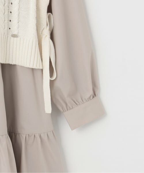 mezzo piano junior / メゾピアノジュニア ミニ丈・ひざ丈ワンピース | 【人気商品再入荷】【直営店で取り扱い無し】ニットベスト＆ティアードワンピースセット | 詳細4