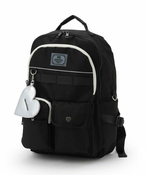 mezzo piano junior / メゾピアノジュニア リュック・バックパック | 【人気商品再入荷】【直営店で取り扱い無し】ハートコインケースつきリュック（黒）