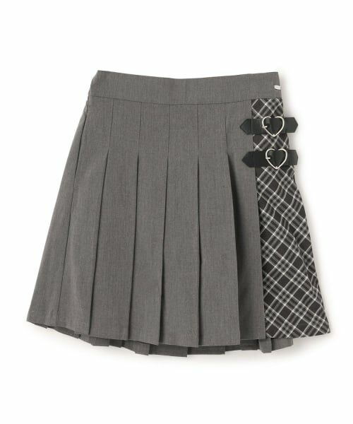 mezzo piano junior / メゾピアノジュニア ショート・ハーフ・半端丈パンツ | 【人気商品再入荷】【直営店で取り扱い無し】ハートバックルプリーツスカパン（チャコール）