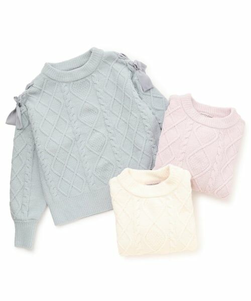 mezzo piano junior / メゾピアノジュニア ニット・セーター | 【人気商品再入荷】【直営店で取り扱い無し】肩レースアップ　ラメ入りモールニット | 詳細6