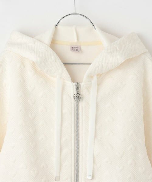 mezzo piano junior / メゾピアノジュニア パーカー | 【人気商品再入荷】【直営店で取り扱い無し】ハートジャカードジップパーカ＆スカパンセットアップ | 詳細3