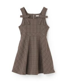 mezzo piano junior / メゾピアノジュニア ミニ丈・ひざ丈ワンピース | 【人気商品再入荷】【直営店で取り扱い無し】ツインリボンジャンパースカート