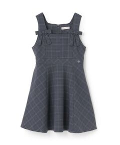 mezzo piano junior / メゾピアノジュニア ミニ丈・ひざ丈ワンピース | 【人気商品再入荷】【直営店で取り扱い無し】ツインリボンジャンパースカート
