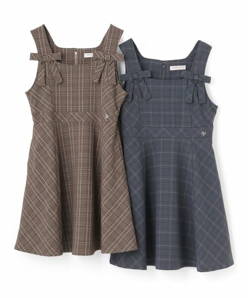 mezzo piano junior / メゾピアノジュニア ミニ丈・ひざ丈ワンピース | 【人気商品再入荷】【直営店で取り扱い無し】ツインリボンジャンパースカート | 詳細10