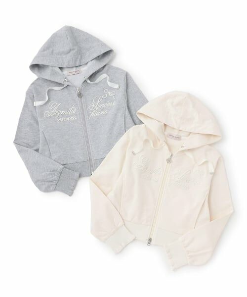 mezzo piano junior / メゾピアノジュニア パーカー | 【人気商品再入荷】【直営店で取り扱い無し】【抗菌・消臭（汗臭）】ショート丈Wジップパーカ | 詳細10