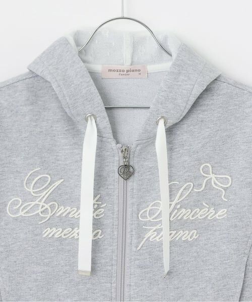 mezzo piano junior / メゾピアノジュニア パーカー | 【人気商品再入荷】【直営店で取り扱い無し】【抗菌・消臭（汗臭）】ショート丈Wジップパーカ | 詳細2