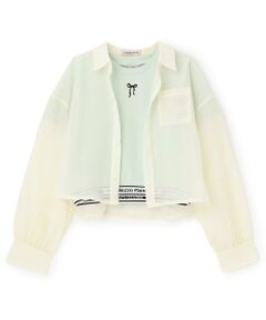 mezzo piano junior / メゾピアノジュニア シャツ・ブラウス | 【人気商品再入荷】【直営店で取り扱い無し】シアーシャツ＆リブTシャツセット