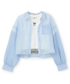 mezzo piano junior / メゾピアノジュニア シャツ・ブラウス | 【人気商品再入荷】【直営店で取り扱い無し】シアーシャツ＆リブTシャツセット