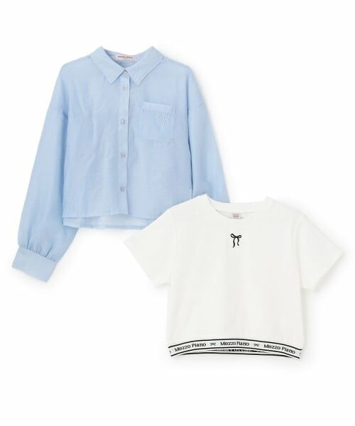 mezzo piano junior / メゾピアノジュニア シャツ・ブラウス | 【人気商品再入荷】【直営店で取り扱い無し】シアーシャツ＆リブTシャツセット | 詳細2