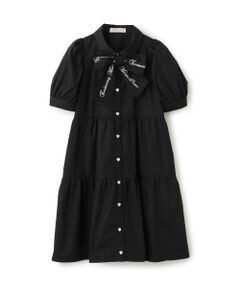 mezzo piano junior / メゾピアノジュニア ミニ丈・ひざ丈ワンピース | 【人気商品再入荷】【直営店で取り扱い無し】リボンつきティアードワンピース